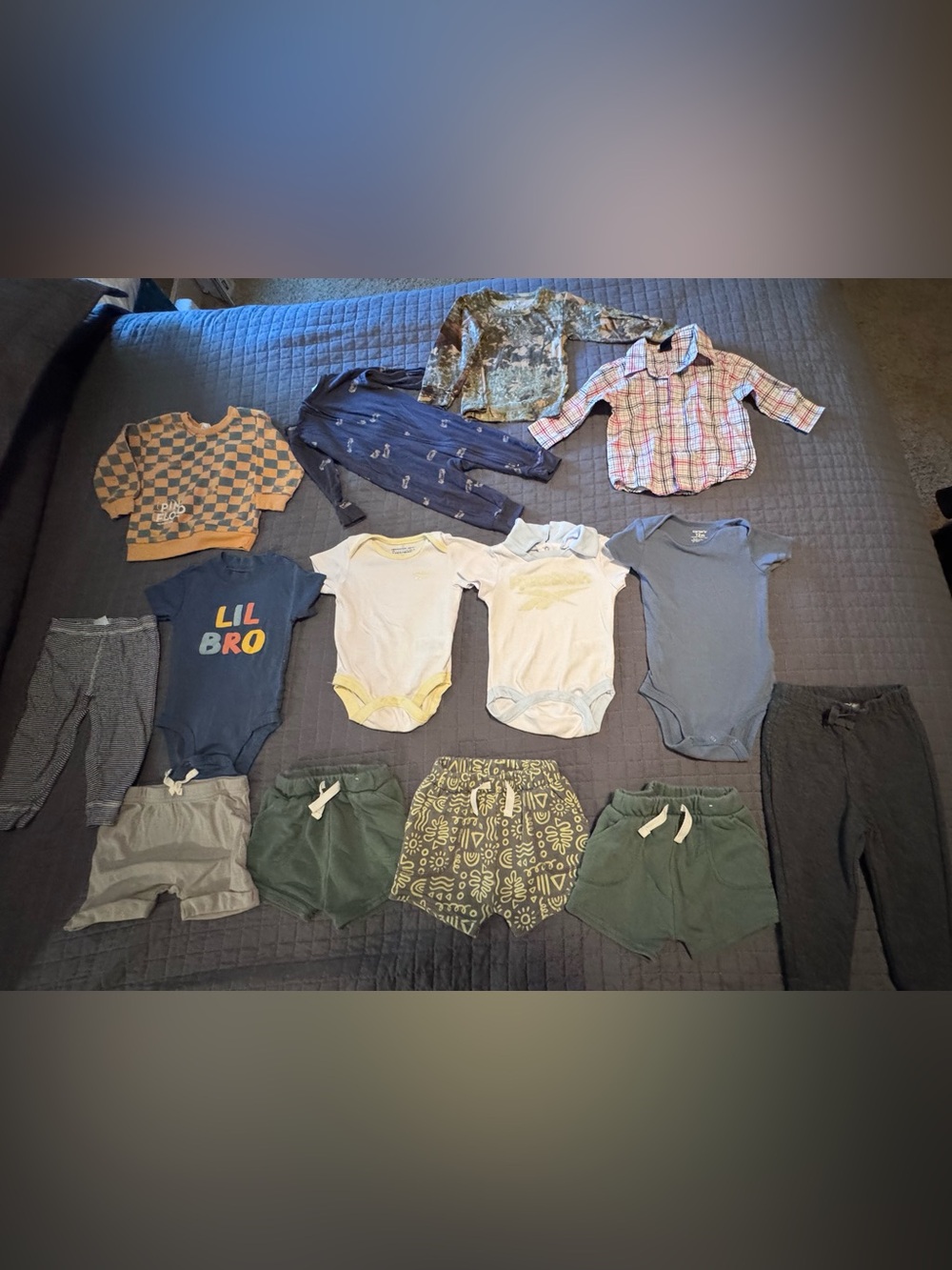 Carter's Baby Boys Blue, White and Green Clothing bundle